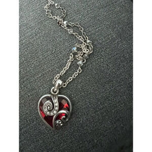 Brighton CUPIDS LOVE Swarovski Crystal reversible Silver Plated Retired